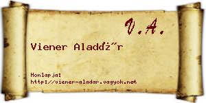 Viener Aladár névjegykártya